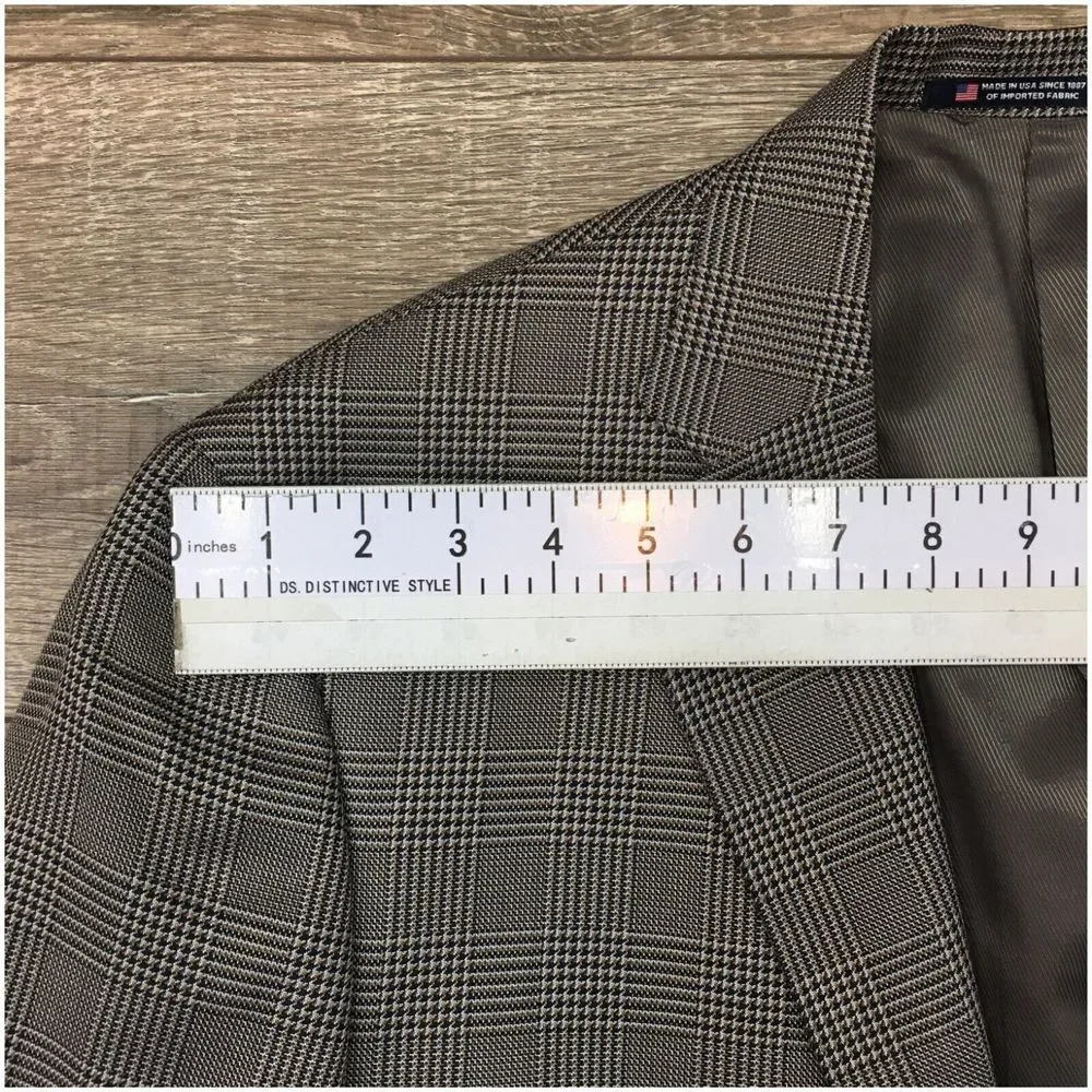 HART SCHAFFNER Mens Blazer Sport Coat Casual Jacket Size 42L‎ Wool Silk Suit USA